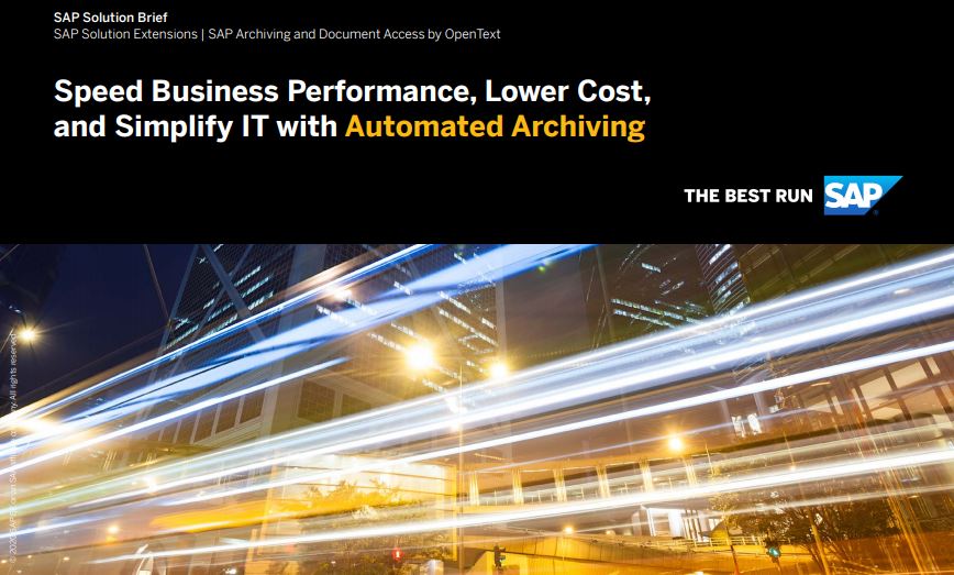 SAP Solution Brief on SAP Archiving and Document Access